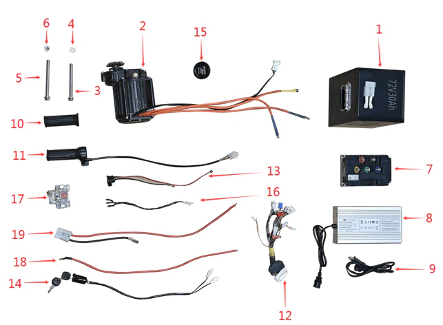 BRZ Thunder Pro 72v 5000w Pro Dirt Bike Key Ignition - Image 2